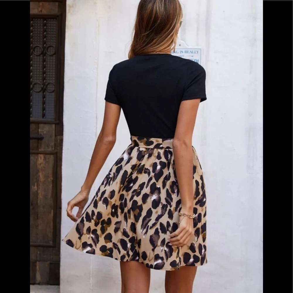 Leopard Print Belted Dress - Picture 3 of 4